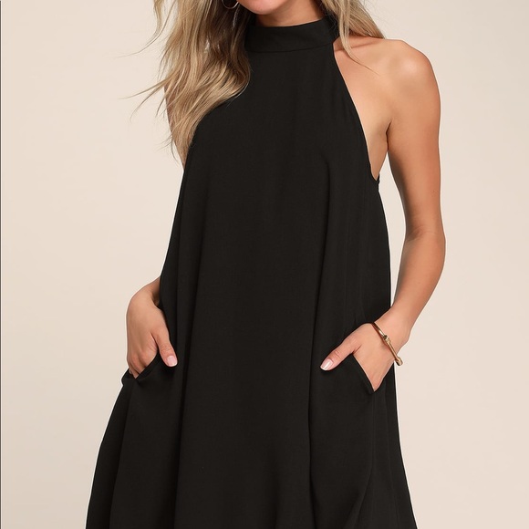 Little Black Halter Swing Dress by Lulus - Picture 3 of 9